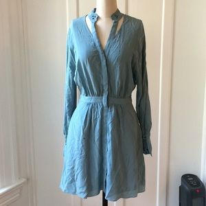 Lovely blue Leifsdottir Anthropologie flare dress